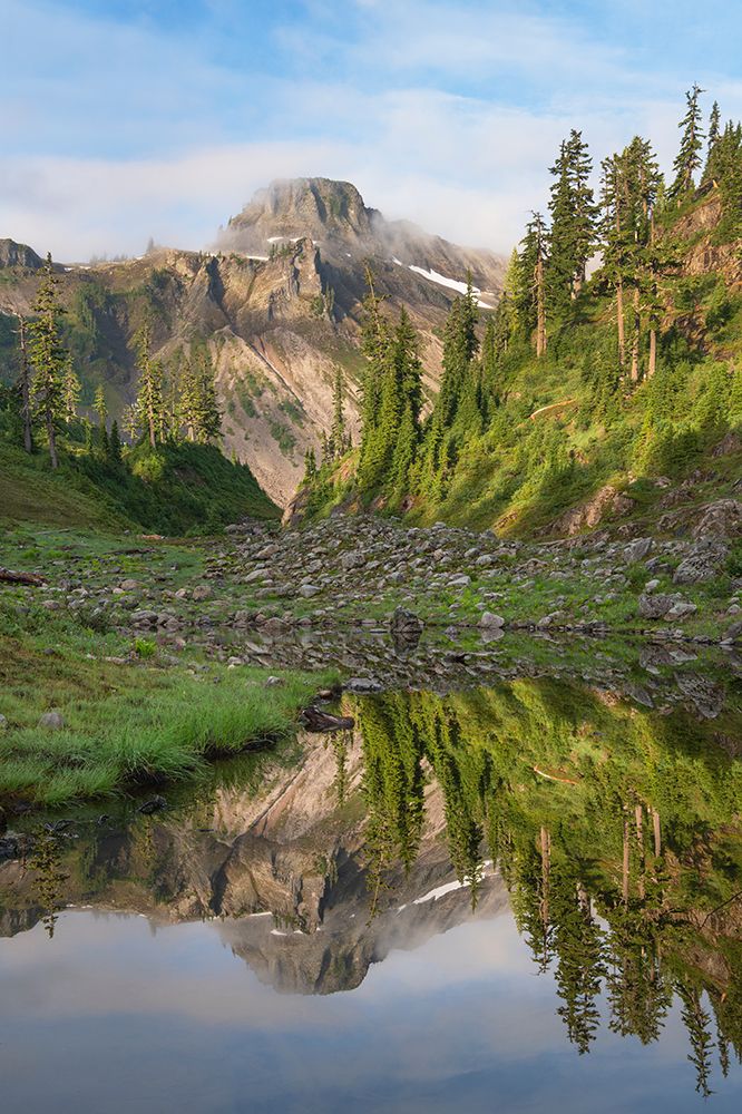 Table Mountain reflected in Bagley Lake Mount Baker Snoqualmie NF North Cascades-WA art print by Alan Majchrowicz for $57.95 CAD
